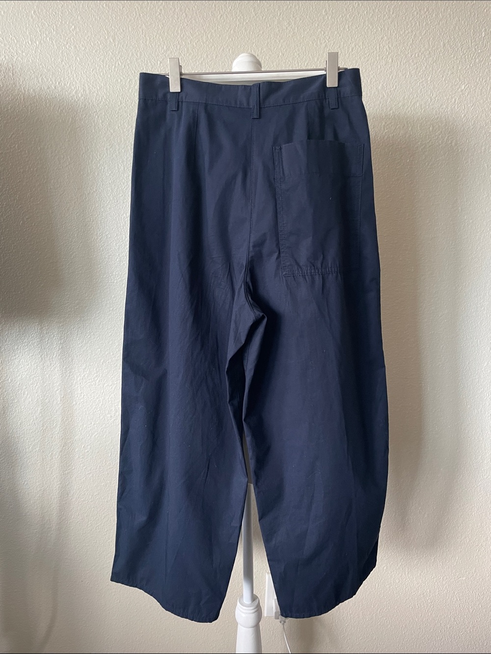 COS Navy Cotton Cropped Barrel Leg Utility Pants EU 34 - Picture 7 of 9